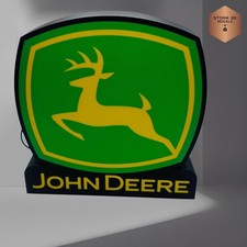 John Deere LED Lightbox – 3D Printed Tractor Logo Lamp, Farmhouse, standing type