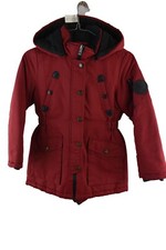 Diesel Kids Red Padded Hooded Parka Girls Size 8 yrs Zip Button