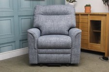 PARKER KNOLL HUDSON 23 LIFT AND RISE ELECTRIC RECLINER CHAIR IN DASH BLUE FABRIC