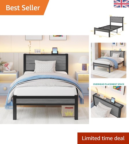 Sleek wooden single bed frame - sleek,
