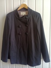 Ronit Zilkha Band Collar Double Breasted Women's Jacket Black Size 14 (BR)