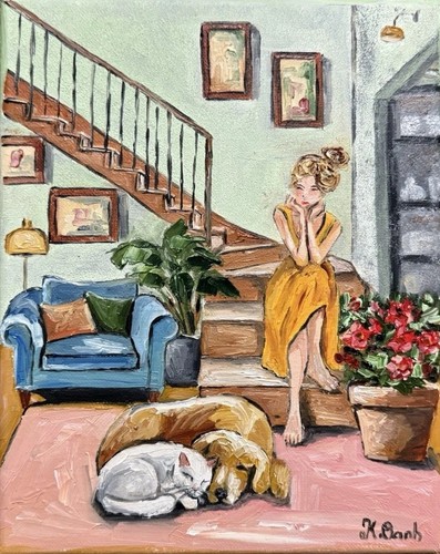 Original oil painting - painting, woman