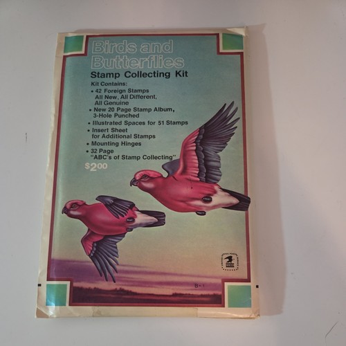 Birds and butterflies stamp - and,