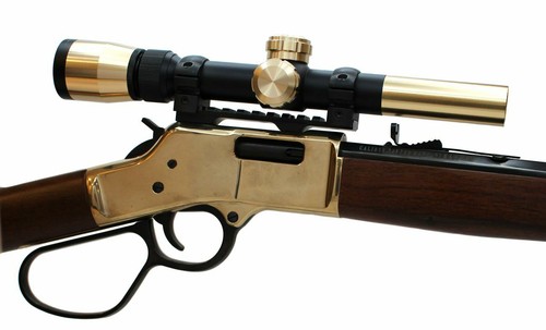 Brass rifle scope extended - brass,