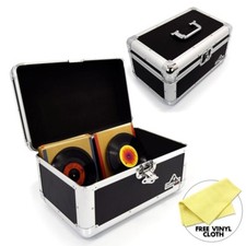 Gorilla 7" Singles Vinyl Record Box Storage Carry Case Holds 200 Black (Pair)