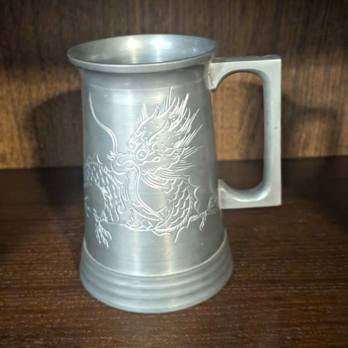 Chinese dragon pewter tankard - dragon,