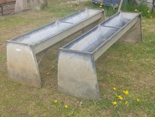 Vintage Galvanised Raised Bed Trough garden Planter Free Standing Solid Farm 