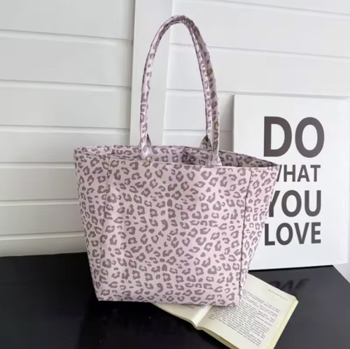 Leopard print canvas tote bag - tote,