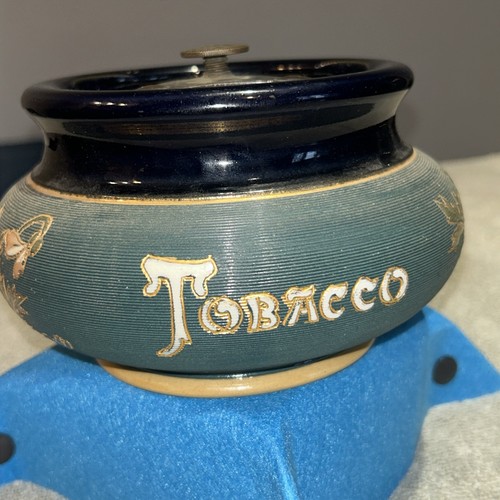 Tobacco jar ceramic blue air
