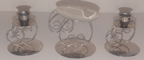 Tin unity candle - candle, holders