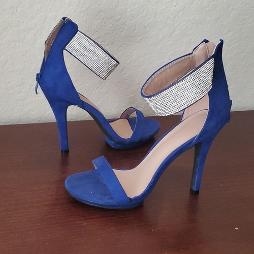 Royal blue suede rhinestone - royal,