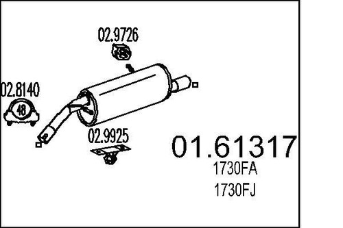 Mts 61317 muffler exhaust - 01.61317,