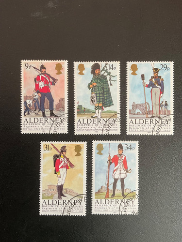 Stamps alderney - qe, stamps,