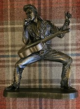 Elvis Sculpture Figurine Bronze Resin 26cm Performance Pose Guitar by Shudehill