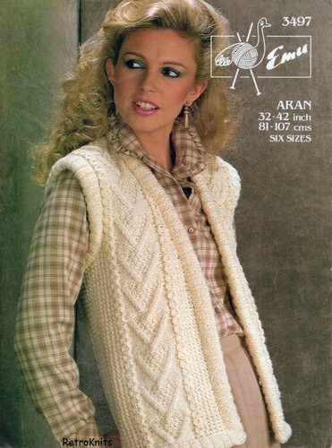 Ladies aran waistcoat gillet - aran, waistcoat/gillet