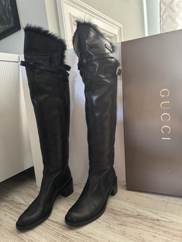 Gucci 228449 fur lined black - fur,