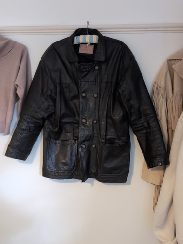 Vintage black leather barn - vintage,