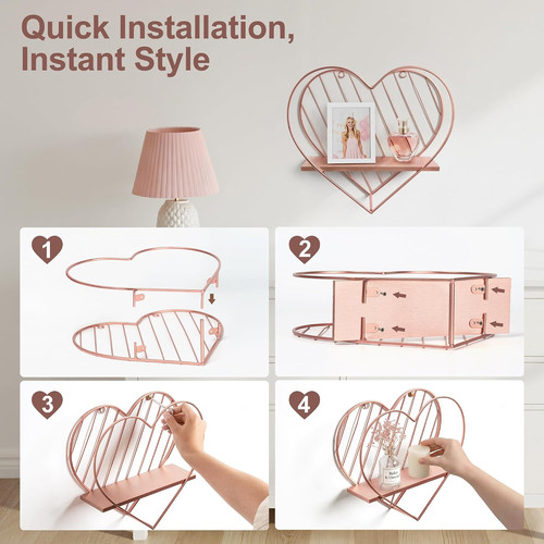 Rose gold floating shelves - rose,
