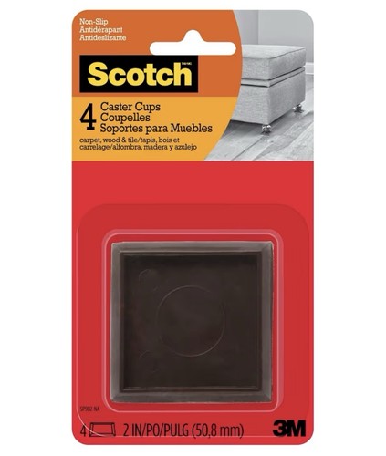 Square brown caster cups - brown,