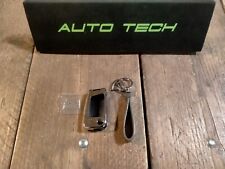 For VW T6.1 Man TGE Caddy Mk5 Tiguan Key Fob Cover Key Ring Chrome Grey Leather 