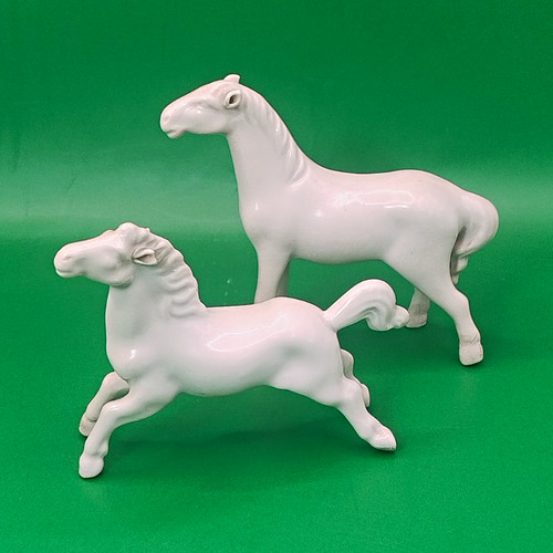 Pair vintage white porcelain - pair,