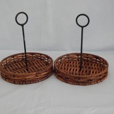 2 Decorative Round Wicker