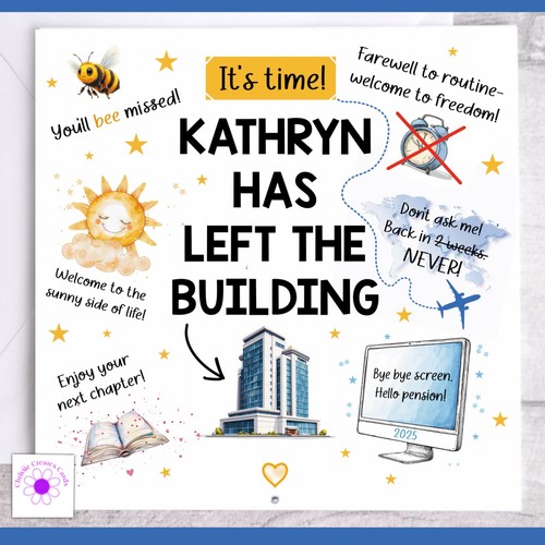 Personalised retirement card - personalised, |