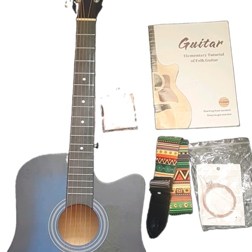 Blue cutaway string acoustic - cutaway, 6-string