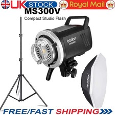 Godox MS300V Compact Studio Flash Strobe + 95cm Bowens Softbox + Light Stand