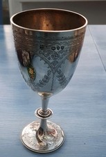 SOLID SILVER WINE GOBLET WC &