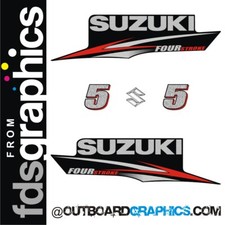 Suzuki DF5 5hp four stroke outboard engine decals/sticker kit