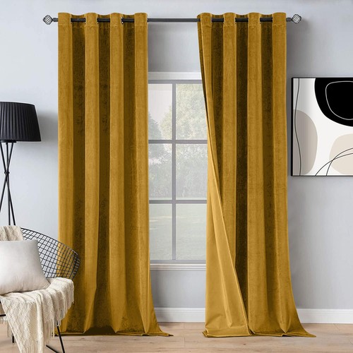 Thick velvet blackout curtains - velvet,