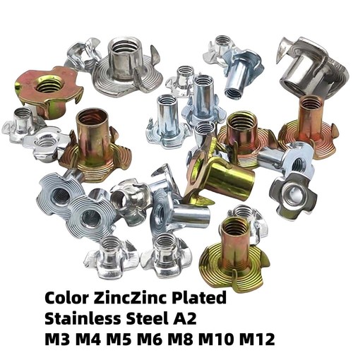 Nuts zinc plated - t-nuts, four