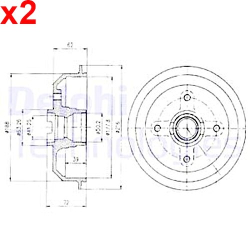 Brake drum delphi fits - delphi,