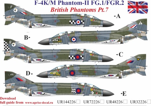 Decal m phantom - f-4k/m, phantom-ii