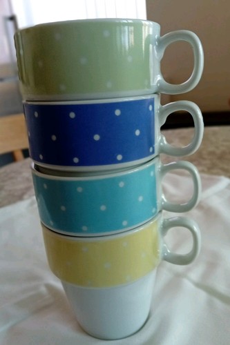 Polka dot stackable mugs - polka,