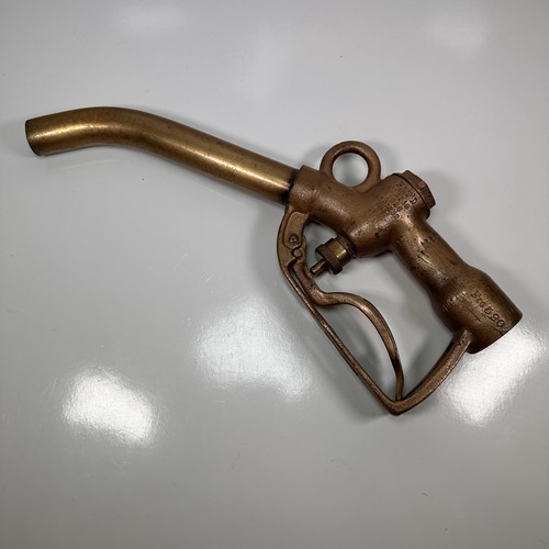 Antique brass gas pump - gas, nozzle