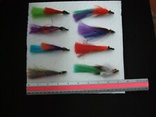 COLLECTION OF LARGE HAND MADE PIKE/BASS/MACKEREL FLIES.SOME UNUSED.  (697)