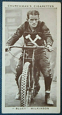 World Speedway Champion   Bluey Wilkinson   Vintage 1939 Card  DE21M