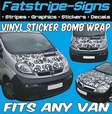 to fit VW TRANSPORTER T4 BONNET WRAP STICKER BOMB GRAPHICS MX MOTOCROSS RACE VAN