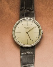 Vintage Patek Philippe Calatrava 2591/2 18k White Gold Diamond Bezel 1960s