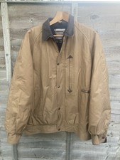 Vtg Driza Bone beige cotton Brumby Jacket leather collar size Large Australia