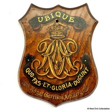 WW1 Royal Garrison Artillery Regiment British Army Plaque Shield Crest Badge A