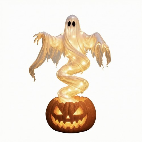 Swirling ghost pumpkin yard - pumpkin,