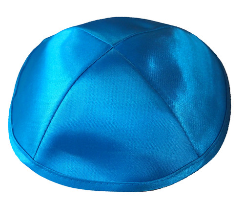 Judaica turquoise satin kippah - judaica,