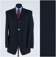 Mens Navy Blue Blazer 40R UK Size VAN GILS Wool Sport Coat Jacket