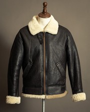 Vintage B3 Bomber Sheepskin Shearling Flying Jacket USAAF Small