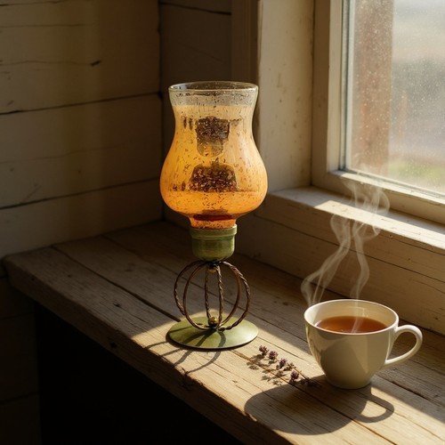 Metal glass candle holder - metal,