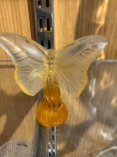Lalique papillon amber glass - lalique, "papillon"