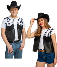 Cowboy Cowgirl Waistcoat Black